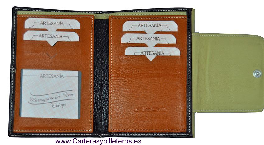 WALLET WOMEN'S WITH A LEATHER BOW WITH ORNAMENT MADE IN SPAIN 