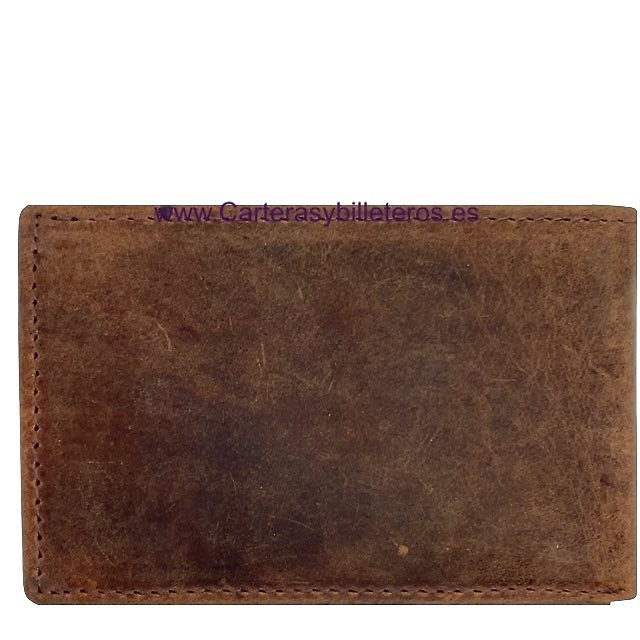 WILDZONE MEN'S LEATHER WALLET NATURE WITH MEDIUM COIN PURSE 