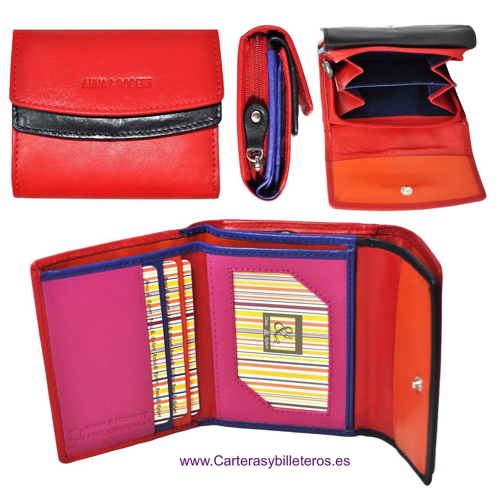 WOMAN WALLET WITH PURSE MADE LEATHER 