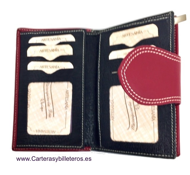 WOMAN'S WALLET IN COCONUT UBRIQUE LEATHER WITH PIPING AND BURGUNDY CLOSURE 