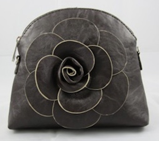 WOMEN HANDBAG BRAND AR WITH CARVED FEATHER FLOWER 