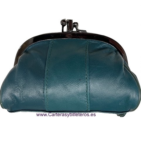 WOMEN LEATHER PURSE WITH DOUBLE NOZZLE AND POCKET MEDIUM - 25 COLORS- 