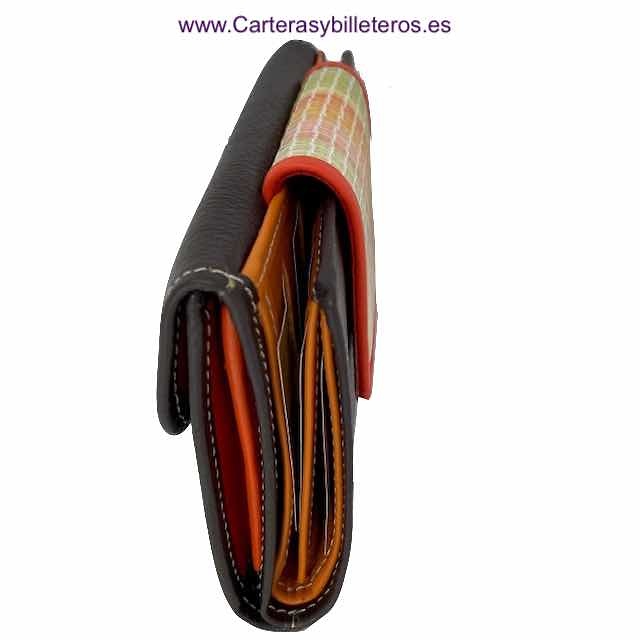 WOMEN'S LEATHER UBRIQUE WALLET WITH RAINBOW CLOSURE 