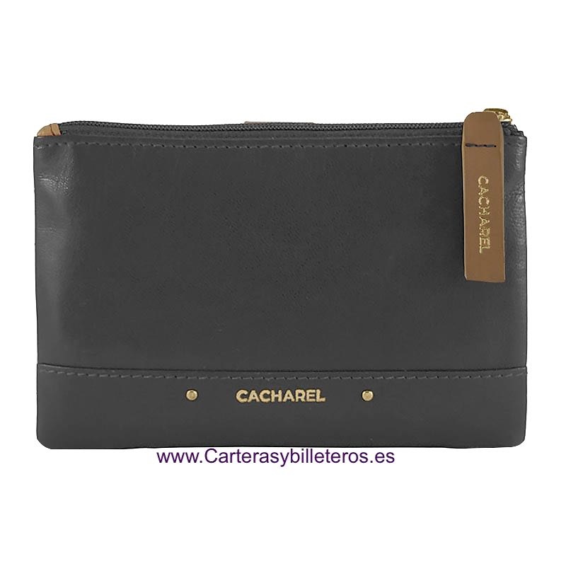 WOMEN'S LEATHER WALLET + REMOVABLE CARD HOLDER BRAND CACHAREL 