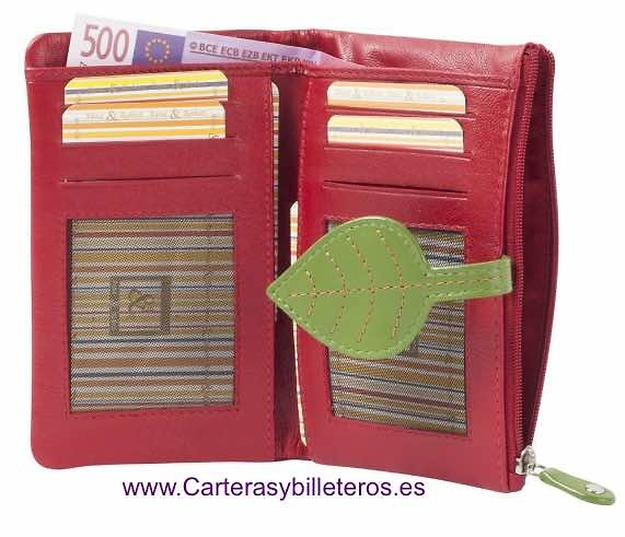 WOMEN'S LEATHER WALLET WITH PURSE AND BILLFOLD MEDIUM 