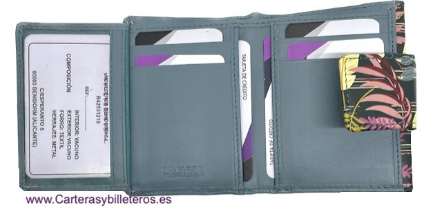 WOMEN'S SMALL WALLET WITH COIN WALLET IN PAINTED LEATHER 
