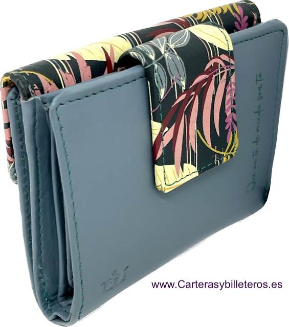 WOMEN'S SMALL WALLET WITH COIN WALLET IN PAINTED LEATHER 
