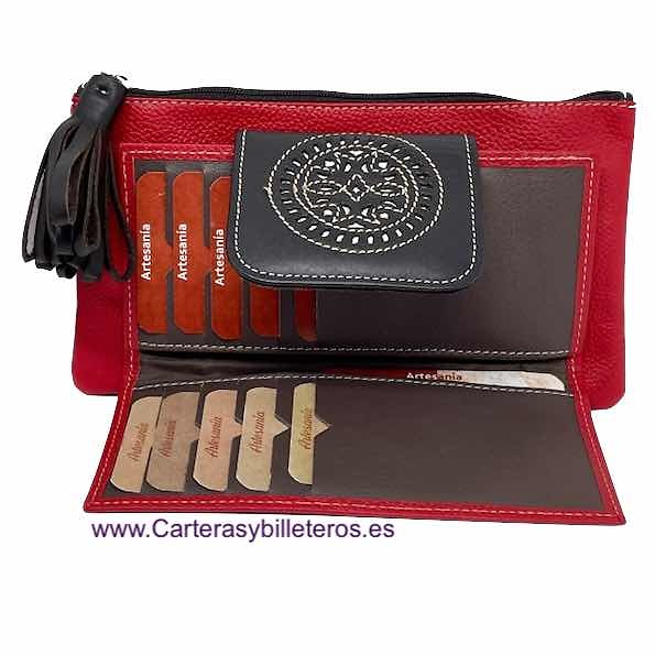 WOMEN'S WALLET-HANDBAG WITH DECORATION ON THE CLOSURE - 15 COLORS- 