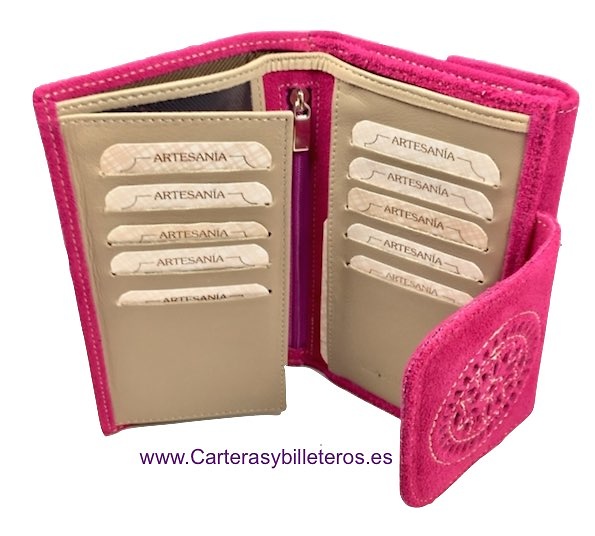 WOMEN'S WALLET WITH DECORATION ON THE CLOSURE PINK 