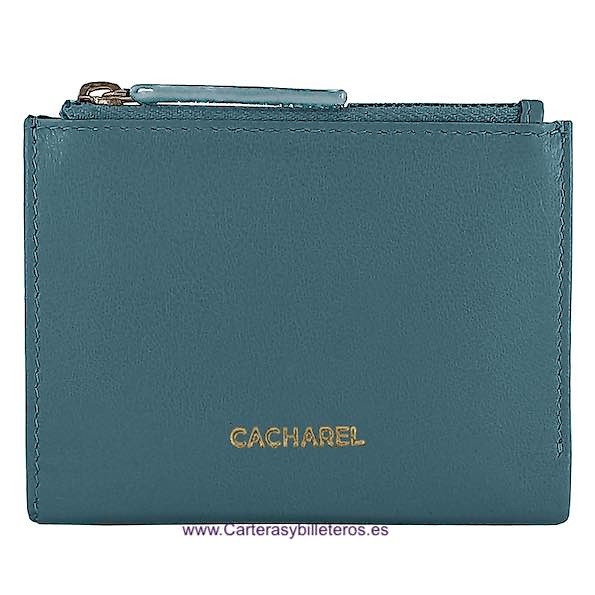WOMEN'S WALLET WITH DOUBLE COIN PURSE CACHAREL IN COLOURED LEATHER 