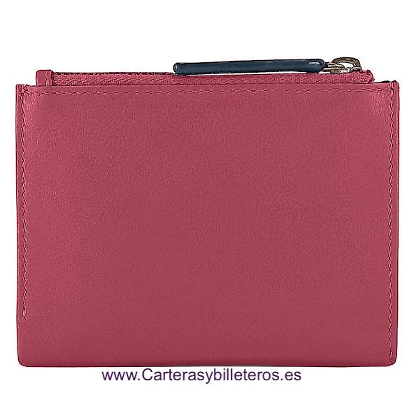 WOMEN'S WALLET WITH DOUBLE COIN PURSE CACHAREL IN COLOURED LEATHER 