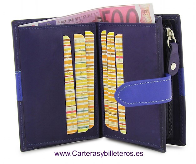WOMEN'S WALLET WITH ZIPPER PURSE MADE IN LEATHER 
