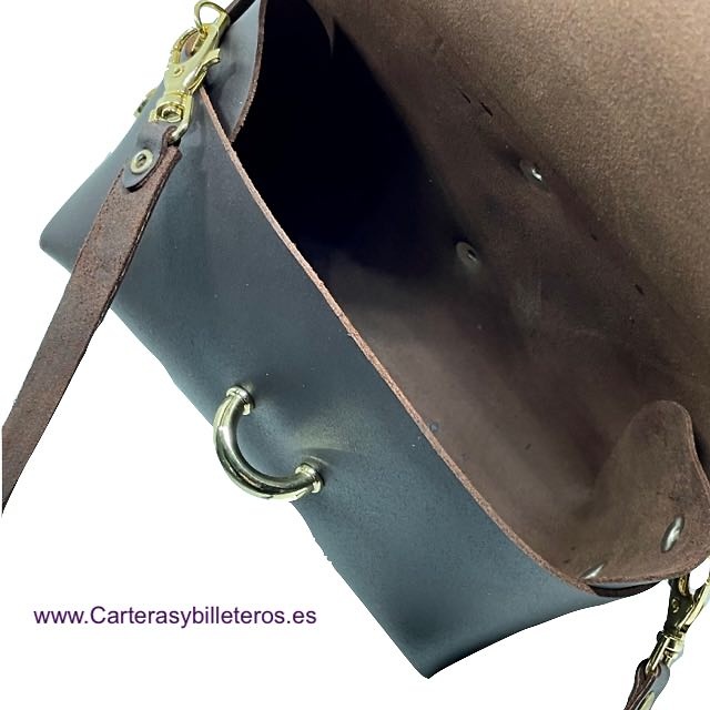 WOMEN'S WAXED LEATHER BAG WITH SHOULDER SHOULDER SHOULDER SHOULDER SHOULDER AND STRAP TO CARRY ON THE WAIST 