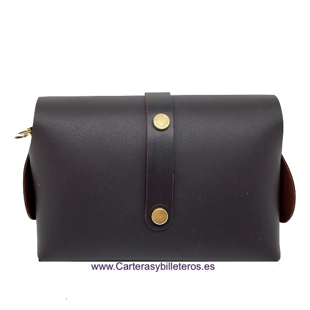 WOMEN'S WAXED LEATHER BAG WITH SHOULDER SHOULDER SHOULDER SHOULDER SHOULDER AND STRAP TO CARRY ON THE WAIST 