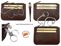 CUBILO BRAND EXTRA-FINE LEATHER KEY RINGS CARD HOLDER