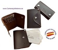 CUBILO BRAND UBRIQUE LEATHER MEN'S CARD HOLDER AND KEY RING TWO PIECES