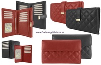 LARGE WOMEN'S NAPPA NAPPA LEATHER WALLET WITH COIN PURSE AND LARGE CARD HOLDER FOR 23 CARDS