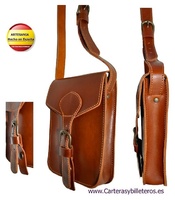 LEATHER BAG MAN WITH DOUBLE LOCK