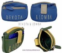 LEATHER CARD HOLDER PURSE WITH THREE COMPARTMENTS BY DEVOTA & LOMBA