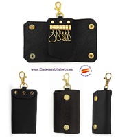 LEATHER KEY RING WITH OUTER CARPET
