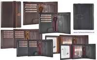 LEATHER MEN'S WALLET WITH ELASTIC CLOSURE AND PURSE -TWO COLORS-