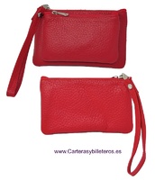 LEATHER PURSE WITH DOUBLE HANDLE FOR HAND