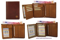 LEATHER WALLET CARD TWO TONE WITH PURSE