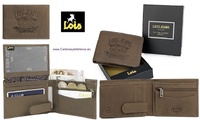 LOIS JEANS COW LEATHER WALLET WITH FIRE ENGRAVED BRAND FOR MEN