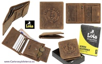 LOIS MEN'S LEATHER WALLET WITH FIRE ENGRAVED BRAND FOR MEN