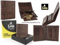LOIS MEN'S LEATHER WALLET WITH PURSE AND BILLFOLD WALLET
