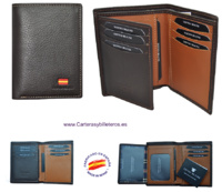 MAN WALLET BRAND BLUNI TITTO MAKE IN LUXURY LEATHER 10 CREDIT CARDS