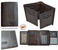 MAN WALLET BRAND BLUNI TITTO MAKE IN LUXURY LEATHER 16 CREDIT CARDS
