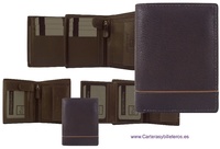 MAN WALLET  OF NAPPA  LEATHER  WITH  CARD HOLDER AND PURSE