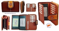 MEDIUM LEATHER WOMEN'S WALLET WITH HAND DECORATED CLOSURE