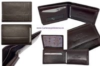 MEN'S LEATHER MINI WALLET WITH COIN PURSE FOR 5 CARDS