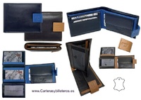 MEN'S LEATHER WALLET WITH EXTENDABLE PURSE AND CARD HOLDER