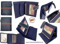 MEN'S WALLET LEATHER FROM UBRIQUE WITH SPAIN FLAG AND EXTERIOR CLOSURE