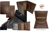 MEN'S WALLET WITH PURSE TITTO BLUNI ENGRAVED LEATHER EXCLUSIVE DESIGN