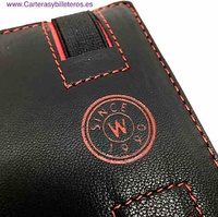 NAPA LEATHER MEN'S WALLET WITH ELASTIC CLOSURE AND PURSE