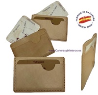 NATURAL LEATHER CARD HOLDER MADE IN SPAIN