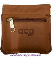 PURSE LOCKING LEATHER STRAP AND ZIP POCKET