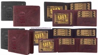 RETRO 90'S MEN'S WALLET CARD HOLDER IN DISTRESSED LEATHER 