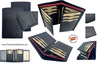 TITTO BLUNI MEN'S LEATHER CARD HOLDER TITTO BLUNI FOR 16 CARDS WITH DOUBLE WALLET