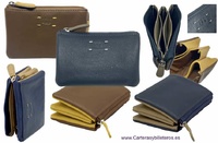 TRIPLE LEATHER PURSE  WITH FIVE COMPARTMENTS
