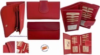 UBRIQUE LEATHER WOMEN'S RED  BIG WALLET WITH ZIPPER PURSE
