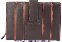 WALLET IN LEATHER  OF QUALITY FOR WOMEN WITH PURSE
