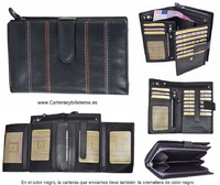WALLET IN LEATHER  OF QUALITY FOR WOMEN WITH PURSE