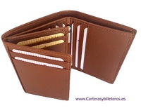 WALLET MAN FOR 14 CREDIT CARDS MADE IN LEATHER