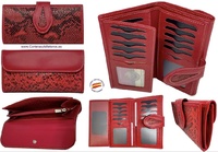 WOMAN'S WALLET OF SNAKE AND COW LEATHER WITH RED PURSE