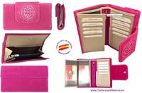 WOMEN'S WALLET WITH DECORATION ON THE CLOSURE PINK 